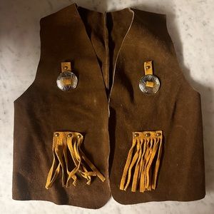 Kids western leather vest